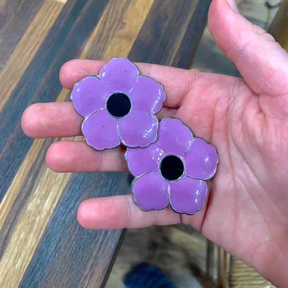 Vintage Floral Statement Earrings - Picture 2 of 4